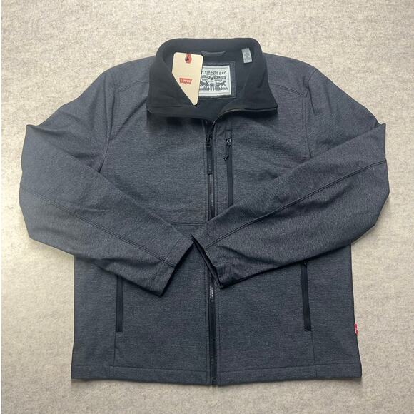 Levi’s Men’s Soft Shell Stand Collar Jacket Graphite Gray Size Medium NWT - Picture 1 of 8